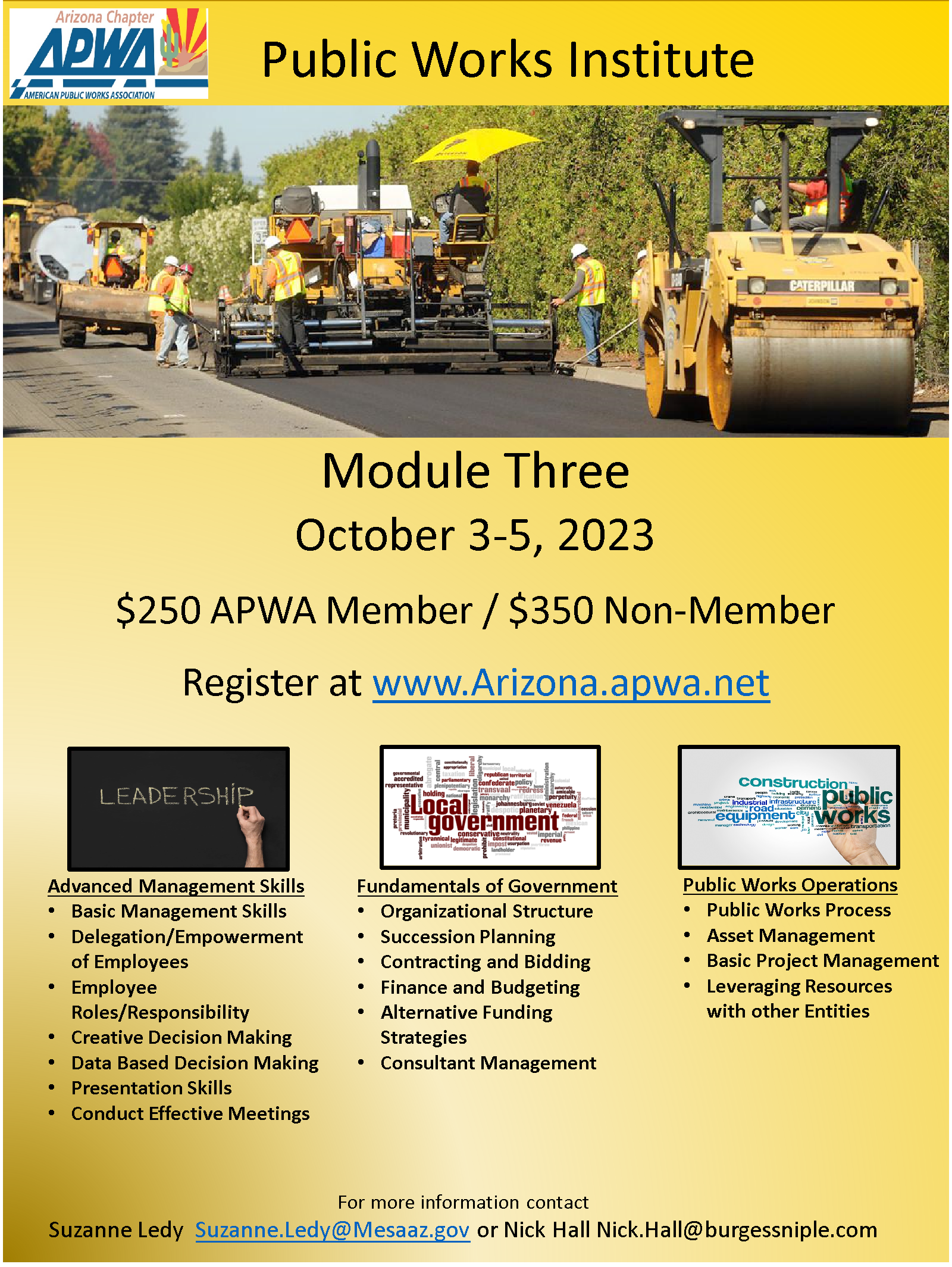 Arizona Chapter – Public Works Institute – Module Three Image